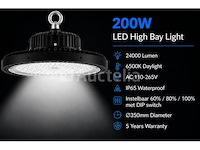 5 x led highbay ufo pro 200w – instelbaar 60% / 80% / 100% – 6500k – web-200 - afbeelding 2 van  6