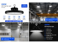 5 x led highbay ufo pro 200w – instelbaar 60% / 80% / 100% – 6500k – web-200 - afbeelding 5 van  6