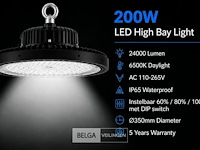 5 x led highbay ufo pro 200w – instelbaar 60% / 80% / 100% – 6500k – web-200