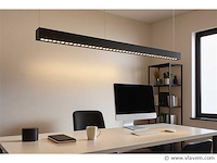 5 x led lineaire hanglamp – 35w – 120cm – ip20 – zwart – inclusief montageset - afbeelding 1 van  6