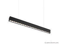 5 x led lineaire hanglamp – 35w – 120cm – ip20 – zwart – inclusief montageset - afbeelding 4 van  6