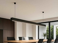 5 x led lineaire hanglamp – 35w – 120cm – ip20 – zwart – inclusief montageset - afbeelding 1 van  6