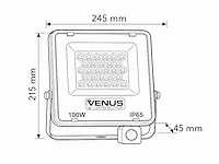 5 x led schijnwerper 100w met bewegingssensor – 4000k neutraal wit – ip65 – flag-100 - afbeelding 4 van  5