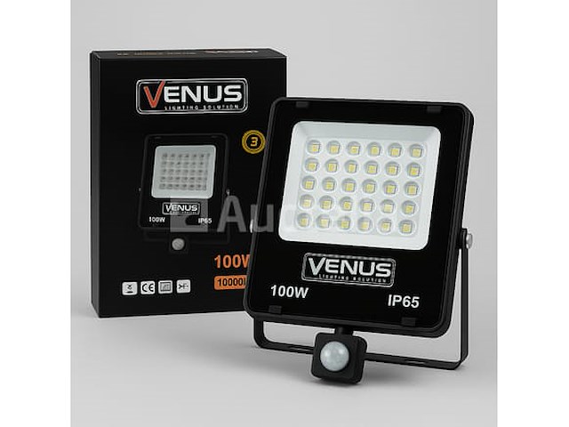 5 x led schijnwerper 100w met bewegingssensor – 6500k koud wit – ip65 – flag-100 - afbeelding 5 van  5