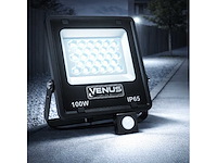 5 x led schijnwerper 100w met bewegingssensor – 6500k koud wit – ip65 – flag-100 - afbeelding 1 van  5