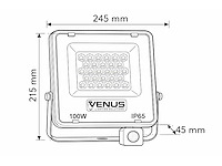 5 x led schijnwerper 100w met bewegingssensor – 6500k koud wit – ip65 – flag-100 - afbeelding 4 van  5