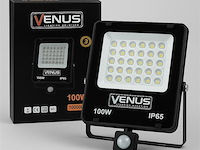 5 x led schijnwerper 100w met bewegingssensor – 6500k koud wit – ip65 – flag-100 - afbeelding 2 van  5