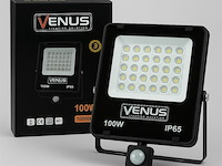 5 x led schijnwerper 100w – met sensor – 4000k naturaal wit – ip65 waterdicht - afbeelding 3 van  6