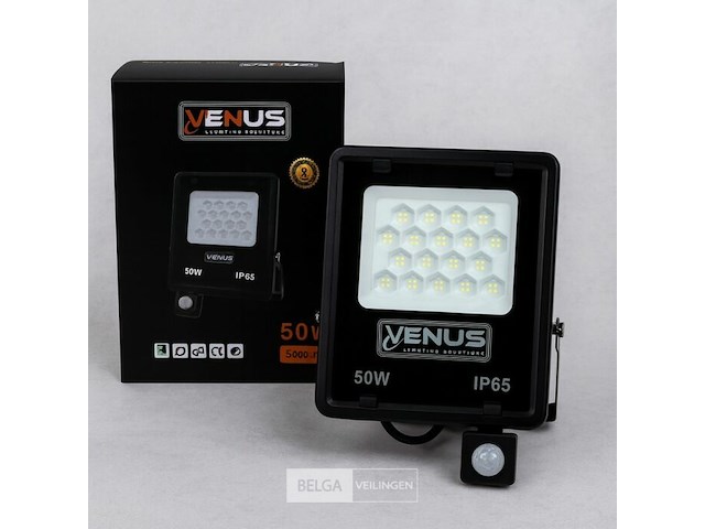 5 x led schijnwerper 50w met bewegingssensor – 4000k neutraal wit – ip65 – flag-50 - afbeelding 6 van  6