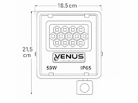 5 x led schijnwerper 50w met bewegingssensor – 4000k neutraal wit – ip65 – flag-50 - afbeelding 4 van  5