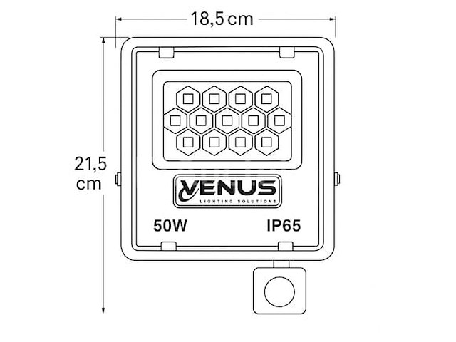 5 x led schijnwerper 50w met bewegingssensor – 6500k koud wit – ip65 – flag-50 - afbeelding 2 van  5