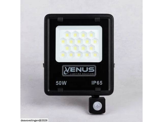 5 x led schijnwerper 50w met bewegingssensor – 6500k koud wit – ip65 – flag-50 - afbeelding 3 van  6