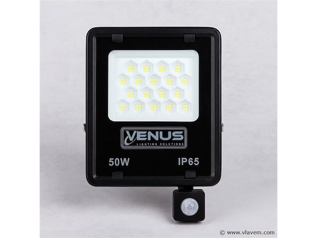 5 x led schijnwerper 50w met bewegingssensor – 6500k koud wit – ip65 – flag-50 - afbeelding 2 van  5