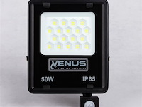 5 x led schijnwerper 50w met bewegingssensor – 6500k koud wit – ip65 – flag-50 - afbeelding 2 van  5