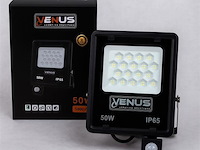 5 x led schijnwerper 50w met bewegingssensor – 6500k koud wit – ip65 – flag-50 - afbeelding 5 van  5