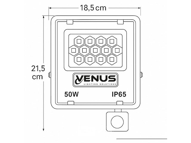 5 x led schijnwerper 50w – met sensor – 4000k naturaal wit – ip65 waterdicht - afbeelding 5 van  6