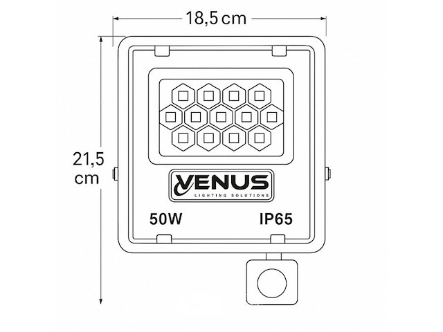 5 x led schijnwerper 50w – met sensor – 6500kkoud wit – ip65 waterdicht - afbeelding 5 van  6