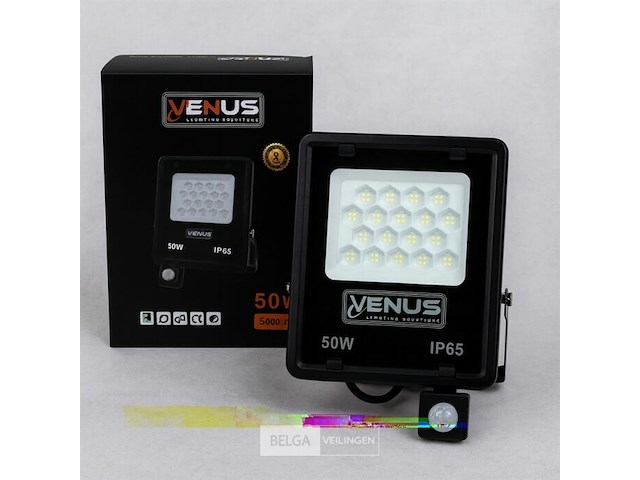5 x led schijnwerper 50w – met sensor – 6500kkoud wit – ip65 waterdicht - afbeelding 6 van  6