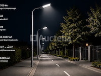 5 x led straatlamp 100w – 6400k koud wit - grijs – ip65 – florida-100 - afbeelding 2 van  5