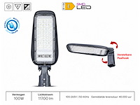 5 x led straatlamp 100w – 6400k koud wit - grijs – ip65 – florida-100