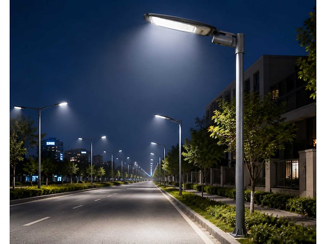5 x led straatlamp 100w – 6400k koud wit - grijs – ip65 – florida-100 - afbeelding 2 van  2