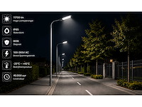 5 x led straatlamp 100w – 6400k koud wit - grijs – ip65 – florida-100 - afbeelding 3 van  5