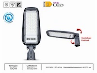 5 x led straatlamp 100w – 6400k koud wit - grijs – ip65 – florida-100