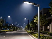 5 x led straatlamp 100w – 6400k koud wit - grijs – ip65 – florida-100 - afbeelding 3 van  6