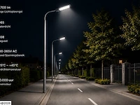 5 x led straatlamp 100w – 6400k koud wit - grijs – ip65 – florida-100 - afbeelding 4 van  6