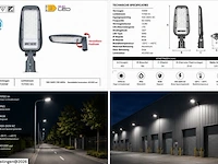 5 x led straatlamp 100w – 6400k koud wit - grijs – ip65 – florida-100 - afbeelding 6 van  6