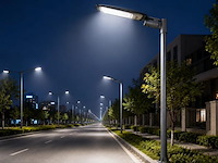5 x led straatlamp 100w – 6400k koud wit - grijs – ip65 – florida-100 - afbeelding 2 van  5