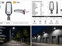 5 x led straatlamp 100w – 6400k koud wit - grijs – ip65 – florida-100 - afbeelding 5 van  5