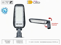 5 x led straatlamp 100w – 6400k koud wit - grijs – ip65 – florida-100 - afbeelding 1 van  6