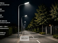 5 x led straatlamp 100w – 6400k koud wit - grijs – ip65 – florida-100 - afbeelding 4 van  6