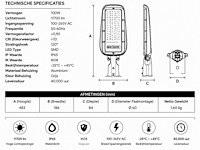 5 x led straatlamp 100w – 6400k koud wit - grijs – ip65 – florida-100 - afbeelding 5 van  6