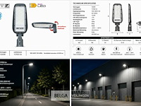 5 x led straatlamp 100w – 6400k koud wit - grijs – ip65 – florida-100 - afbeelding 6 van  6