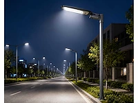5 x led straatlamp 100w – 6400k koud wit - grijs – ip65 – florida-100 - afbeelding 2 van  5