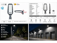 5 x led straatlamp 100w – 6400k koud wit - grijs – ip65 – florida-100 - afbeelding 5 van  5