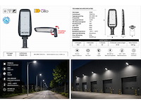 5 x led straatlamp 150w – 6400k koud wit - grijs – ip65 – florida-150 - afbeelding 4 van  5