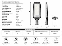 5 x led straatlamp 150w – 6400k koud wit - grijs – ip65 – florida-150 - afbeelding 5 van  5