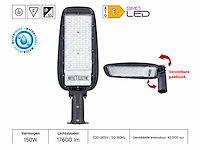 5 x led straatlamp 150w – 6400k koud wit - grijs – ip65 – florida-150