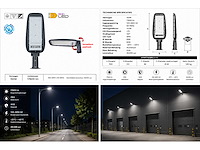 5 x led straatlamp 150w – 6400k koud wit - grijs – ip65 – florida-150 - afbeelding 5 van  5