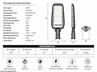 5 x led straatlamp 150w – 6400k koud wit - grijs – ip65 – florida-150 - afbeelding 5 van  6