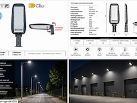 5 x led straatlamp 150w – 6400k koud wit - grijs – ip65 – florida-150 - afbeelding 6 van  6
