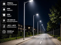 5 x led straatlamp 150w – 6400k koud wit - grijs – ip65 – florida-150 - afbeelding 3 van  5