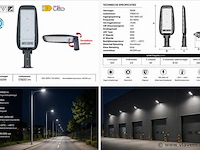 5 x led straatlamp 150w – 6400k koud wit - grijs – ip65 – florida-150 - afbeelding 5 van  5