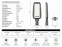 5 x led straatlamp 150w – 6400k koud wit - grijs – ip65 – florida-150 - afbeelding 5 van  6