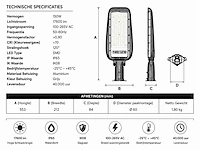 5 x led straatlamp 150w – 6400k koud wit - grijs – ip65 – florida-150 - afbeelding 4 van  5