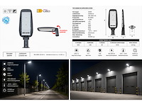 5 x led straatlamp 200w – 6400k koud wit - grijs – ip65 – florida-200 - afbeelding 1 van  5