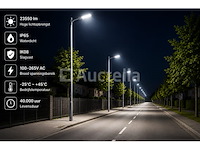 5 x led straatlamp 200w – 6400k koud wit - grijs – ip65 – florida-200 - afbeelding 5 van  5